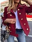 cheap Casual Jackets-Women&#039;s Casual Jacket Button Down Spring Jacket Heated Jacket Outerwear Long Sleeve Fall Navy S