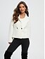 cheap Designer Sweaters &amp; Cardigans-Women&#039;s Acrylic Ribbed Knit Sweater Jacket