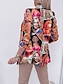 ieftine Sacouri și costume de damă-Pentru femei Blazer În aer liber Imprimeu Plisat Cald Modă Fit regulat Îmbrăcăminte exterioară Manșon Lung Toamnă Portocaliu S