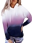 cheap Women&#039;s Hoodies &amp; Sweatshirts-Women&#039;s Hoodie Sweatshirt Pullover Color Block Casual Sports Print Drawstring Front Pocket Yellow Red Purple Active Sportswear Hooded Long Sleeve Top Micro-elastic Fall &amp; Winter
