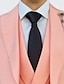 economico Completi-abiti da sposa rosa da uomo tinta unita 3 pezzi quotidiano taglie forti collo a punta monopetto un bottone 2024