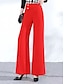 ieftine pantaloni rochii de dama-Pentru femei Costume Spandex Simplu Negru Roșu-aprins Elegant Talie Înaltă Lungime totală Birou Stradă Toamnă Iarnă