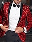 cheap Blazer&amp;Jacket-Men&#039;s Fashion Disco Sequin Blazer Jacket Pattern Regular Plus Size Single Breasted One-button Red 2024