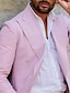 billige Blazer og jakke-seersucker blazerfjær for menn&amp;amp; sommerjakke mote kontorblazerjakke pinstripe blazer vanlig plussstørrelse rosa 2024