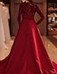 Χαμηλού Κόστους Βραδινά Φορέματα-βραδινό φόρεμα σε γραμμή αστραφτερό κόκκινο πράσινο φόρεμα επίσημο κοκτέιλ πάρτι δικαστήριο τρένο με ψηλό λαιμό φθινοπωρινό σατέν γάμου καλεσμένων με παγιέτες 2024