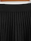 halpa Tavalliset hameet-Naisten Hame A-linja Mini Korka vyötärö Hameet Laskostettu Neulominen Yhtenäinen Katu Päivittäin Kevät kesä Akryyli Muoti Vapaa-aika Musta