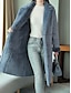 abordables Sherpa Jackets-Manteau Femme En Laine Chaud Respirant Casual avec Poches Boutons et Style Double Boutonnage pour l&#039;Automne Hiver Bleu Vert
