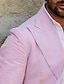 billige Blazer og jakke-seersucker blazerfjær for menn&amp;amp; sommerjakke mote kontorblazerjakke pinstripe blazer vanlig plussstørrelse rosa 2024