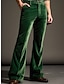 preiswerte Anzughose-Herren Anzughosen Ausgestellte Hosen Hose Hosen Anzughose Samthose Tasche Glatt Komfort Atmungsaktiv Outdoor Täglich Ausgehen Baumwollmischung Modisch Brautkleider schlicht Blau Grün