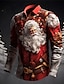 Недорогие мужские рубашки бохо-Повседневная мужская рубашка с изображением дерева Санта-Клауса, повседневная одежда, осень&amp;amp; зимняя отложная рубашка с длинными рукавами серого+фиолетового, желтого, красного цвета s, m, l,