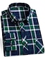 cheap Flannel Shirts-Men&#039;s Dark Red Yellow Red Long Sleeve Plaid / Striped / Chevron / Round Shirt Collar All Seasons Office &amp; Career Daily Wear Clothing Apparel Cross