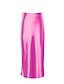 cheap Plain Skirts-Women&#039;s Skirt Long Skirt Midi High Waist Skirts Ruched Solid Colored Street Daily Spring &amp; Summer Polyester Elegant Fashion Casual Black Pink