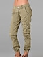 tanie damskie spodnie cargo-Damskie Spodnie cargo Spodnie 100% bawełna Kieszeń Średni Talia Pełna długość Szary Lato