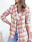 cheap Women&#039;s Blazer&amp;Suits-Women&#039;s Blazer Plaid Formal Business Office Blazer Suit Spring Casual Jacket Summer Long Sleeve Fall Yellow S