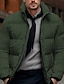 cheap Men&#039;s Downs &amp; Parkas-Men&#039;s Winter Coat Winter Jacket Puffer Jacket Zipper Pocket Polyster Pocket Outdoor Date Casual Daily Regular Fashion Casual Thermal Warm Windproof Winter Plain Black White Red Green Puffer Jacket