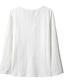 economico Top da donna Basic-Per donna maglietta Liscio Informale Pulsante Bianco Manica lunga Elegante Di tendenza Essenziale A V Autunno inverno