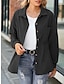 Χαμηλού Κόστους Μπουφάν πουκάμισο-Γυναικεία Casual Jacket ΕΞΩΤΕΡΙΚΟΥ ΧΩΡΟΥ Κουμπί Συμπαγές Χρώμα Διατηρείτε Ζεστό Μοντέρνα Κανονικό Εξωτερικά ενδύματα Μακρυμάνικο Φθινόπωρο σκούρο κόκκινο Τ