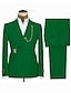 cheap Suits-Green Burgundy blue Men&#039;s Prom Suits Fall Wedding Suits 2 Piece Solid Colored Tailored Fit Single Breasted One-button 2024