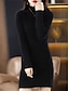abordables robe pull-Robe Pull Robe pull Femme Mini robe Extérieur du quotidien Vacances manche longue Col Roulé Chaud Mode Plein Standard 2023 Noir Rouge Bleu Taille Unique