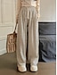 cheap Wide Leg &amp; High Waisted-Women&#039;s Wide Leg Pants Trousers Polyester High Waist Full Length Black Fall