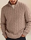 cheap Men&#039;s Pullover Sweater-Men&#039;s Sweater Pullover Sweater Jumper Knit Sweater Ribbed Cable Knit Regular Knitted Plain Quarter Zip Vintage Keep Warm Daily Wear Going out Clothing Apparel Fall Winter Black Blue S M L