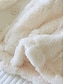 abordables Pijamas para mujeres-Conjuntos de pijamas de lana para mujer Color puro Felpa Confort casual Hogar Cama diaria Franela Cálido V Alambre Manga larga Cárdigan Pantalón Botón Bolsillo Otoño Invierno Blanco