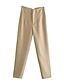 abordables pantalones de vestir de mujer-Mujer pantalones de traje Ajustado Poliéster Alta cintura Longitud total Granate Otoño