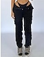זול מכנסי מטען לנשים-בגדי ריקוד נשים מכנסי קרגו מכנסיים פוליאסטר מותניים גבוהים באורך מלא כחול ביצת רובין סתיו