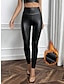 baratos calças femininas de festa-Mulheres Leggings Cintura Alta Comprimento total Preto Outono