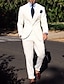 Недорогие Костюмы-Белые мужские свадебные костюмы, однобортные, однобортные, с двумя пуговицами, из 3 предметов, на каждый день, в деловом стиле, большие размеры, 2024