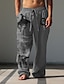 זול מכנסי כותנה פשתן לגברים-בגדי ריקוד גברים וינטאג&#039; קאובוי מכנסי פשתן מכנסיים מותן בינוני בָּחוּץ לבוש יומיומי לבוש רחוב סתיו חורף רגיל