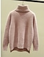 preiswerte Pullover-Damen Pullover Rollkragen Gerippt Stricken Polyester Gespleisst Herbst Winter Standard Outdoor Täglich Ausgehen Stilvoll Brautkleider schlicht Weich Langarm Feste Farbe Weiß Gelb Rosa Einheitsgröße