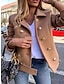 cheap Casual Jackets-Women&#039;s Casual Jacket Button Down Spring Jacket Heated Jacket Outerwear Long Sleeve Fall Navy S