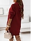abordables robe printemps et automne-Robe capuche femme décontractée   Noir Rose Rouge   XS à XL   Active mode tendance extérieure vacances soirées