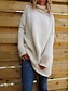 cheap Sweaters-Women&#039;s Pullover Sweater Jumper Turtleneck Chunky Crochet Knit Knit Fall Winter Tunic Home Daily Basic Casual Soft Long Sleeve Solid Color Black White Light Grey S M L
