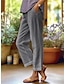 cheap Wide Leg &amp; High Waisted-Women&#039;s Wide Leg Cropped Pants Linen Cotton Blend High Waist Ankle-Length ArmyGreen Fall