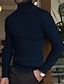 tanie sweter męski sweter-Męskie Sweter Sweter z golfem Pulower Prążkowany Robić na drutach Dzianiny Równina Golf Zatrzymujący ciepło Współczesny współczesny Dzienne zużycie Wyjściowe Odzież Jesień i zima Wino Czarny M L XL