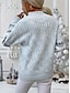 זול סוודרים-סוודר נשים סוודר מגשר צווארון גולף סריג אקריליק סרוג סתיו חורף חג המולד יומי חג המולד סגנון וינטג&#039; סגנון וינטג&#039; שרוולים ארוכים פתית שלג ורוד כחול משמש s m l