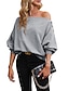 ieftine Bluze &amp; Cămăși Damă-Pentru femei Cămașă Bluză Simplu Buton Casual Modă Manșon Lung De Pe Umăr Negru Primăvara &amp; toamnă