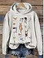 cheap Women&#039;s Hoodies &amp; Sweatshirts-Women&#039;s Hoodie Sweatshirt Pullover Cat Casual Sports Print Black White Yellow Active Sportswear Funny Hooded Long Sleeve Top Micro-elastic Fall &amp; Winter