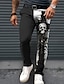 お買い得  メンズ3Dプリントドレスパンツ-スカル パンク ビジネス 男性用 3Dプリント スーツ パンツ アウトドア デイリーウェア ストリートウェア ポリエステル ブラック ホワイト ダークブルー S M L ミディアムウエスト 弾性 パンツ