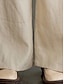 abordables jambe large et taille haute-Femme Ample Coton Plein Rouge bordeaux riz blanc Mode Taille haute Toute la longueur Plein Air du quotidien Automne Hiver