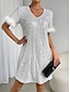 levne Flitrové šaty-Dámské Bílé šaty Flitrové šaty Šaty na párty Flitry Třpyt Do V Krátký rukáv Mini šaty Dovolená Formální Bílá Jaro Zima