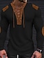 ieftine Tricouri casual pentru bărbați-Bărbați Tricou Cămașă Waffle Tee Top Tricou cu maneca lunga Bloc Culoare În V Stradă Vacanță Manșon Lung Cu Șiret Peteci Îmbrăcăminte Modă Designer De Bază