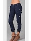 tanie damskie spodnie cargo-Damskie Spodnie cargo Spodnie 100% bawełna Kieszeń Średni Talia Pełna długość Szary Lato