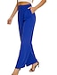 abordables pantalones de vestir de mujer-Mujer pantalones de traje Perneras anchas Poliéster Alta cintura Longitud total Bleu Ciel Otoño
