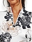 abordables Collection de créateurs-Femme T-shirt POLO Blanche manche longue Protection Solaire Top Floral Automne Hiver Vêtements de golf pour femmes, tenues, vêtements