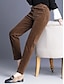 cheap Women&#039;s Dress Pants-Women‘s Dress Flannel Pants Trousers Full Length Corduroy Pocket High Waist Fashion Streetwear Work Street Black Brown M L Winter Autumn / Fall