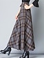 Χαμηλού Κόστους Maxi Φούστες-Γυναικεία Γραμμή Α Καρό φούστα Μακρύ Ψηλή Μέση Φούστες Τσέπη Μακρύ Συνδυασμός Χρωμάτων Καρό Καθημερινά Ημερομηνία Άνοιξη &amp; Χειμώνας Πολυεστέρας Στρωμένο σατέν Κομψό Ρετρό / Βίντατζ Θαλασσί Γκρίζο