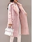 abordables Sherpa Jackets-Manteau femme chaud et respirant pour l&#039;extérieur  boutonné  poches  double boutonnage  tendance  couleur solide  coupe régulière